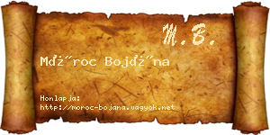 Móroc Bojána névjegykártya